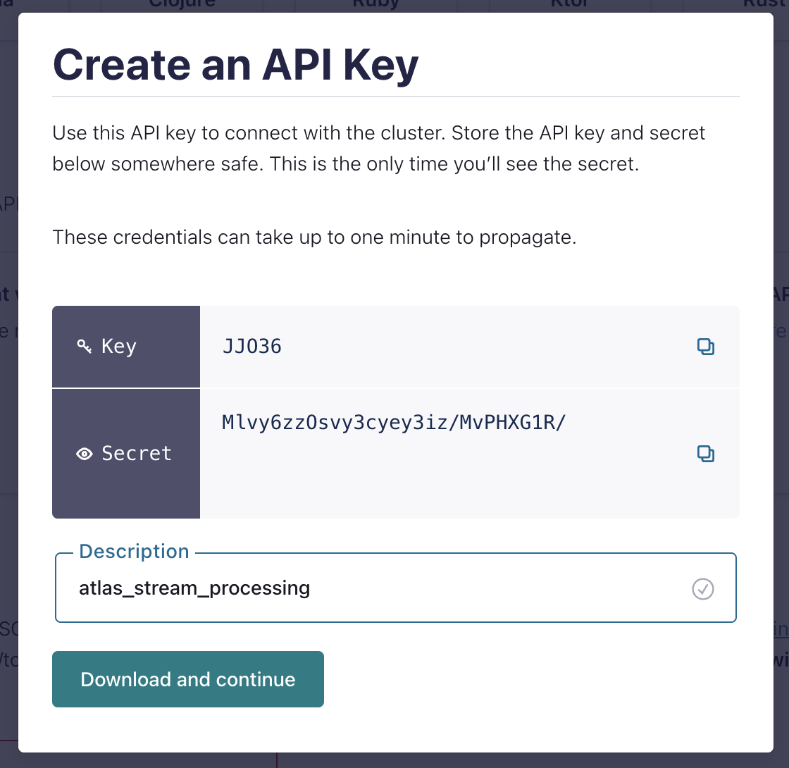 API key settings